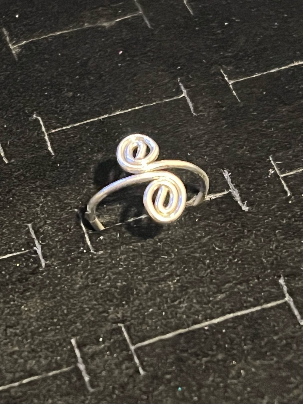 Delicate Double Spiral Silver Ring - Women's Jewelry size 3.5